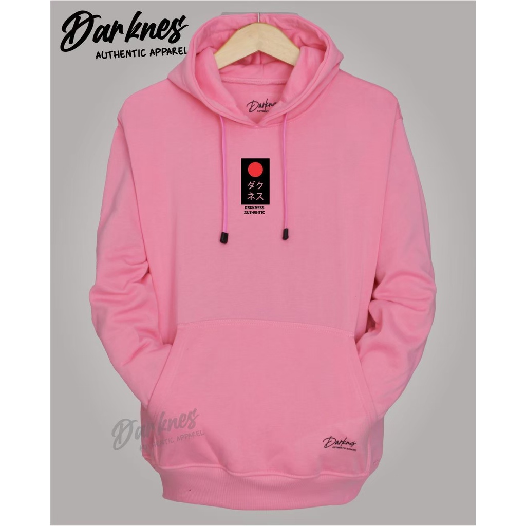 Jaket Hoodie Pria Cod Aesthetic Logo Bendera Japan Warna Pink Sweater Hoodie Polos Pria Wanita Premi