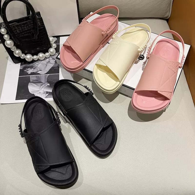 Tmall88 Sandal Tali Karet Wanita Slippers 2in1 / Sandal Wanita Korea Casual Real Pict