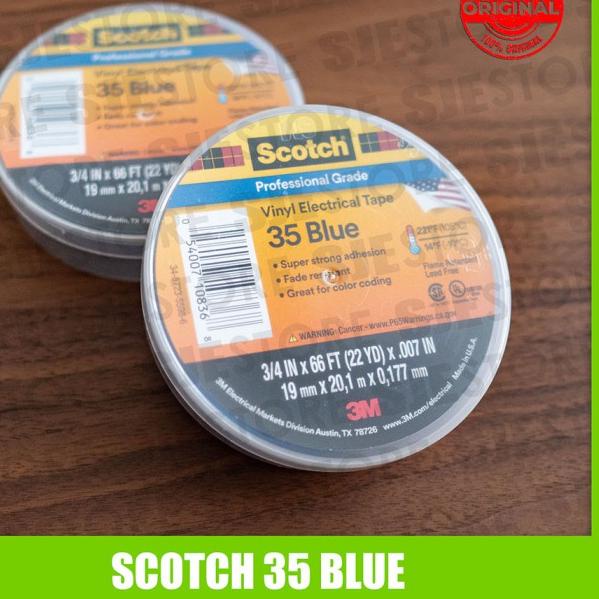 Isolasi Listrik 3M Scotch 35 Vinyl Electrical Tape Biru