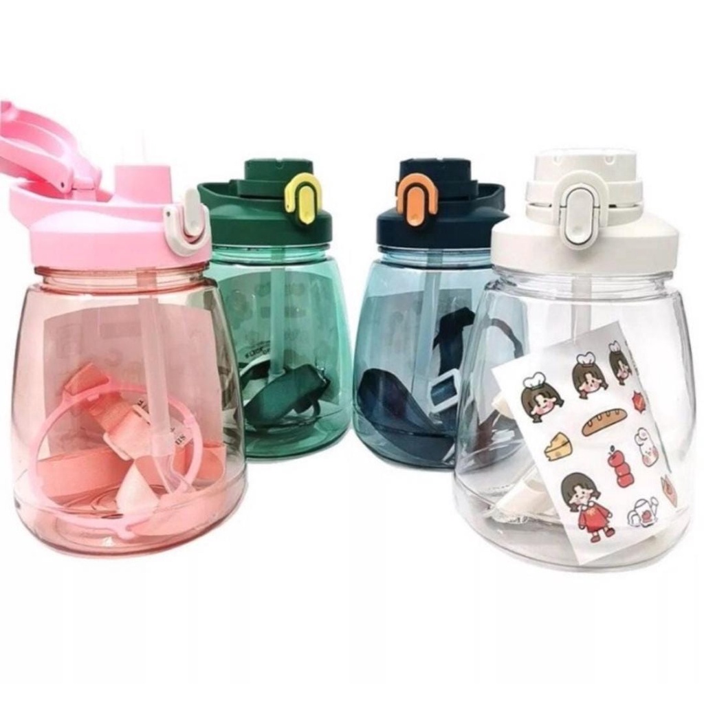 Botol Minum 1.2 Liter/1 Liter Motivasi Anak Sekolah Korea VIRAL/Botol Transparan 1,2 Liter/Botol Ben