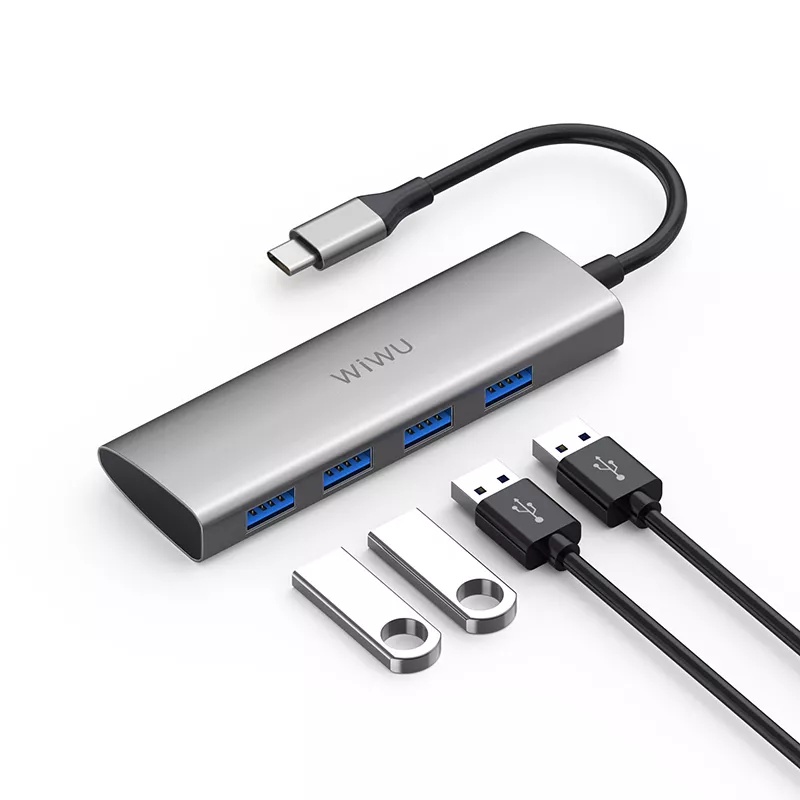 WIWU ALPHA 4 in 1 A440 USB C to USB 3.0 HUB / MULTI USB PORT 3.0 to TYPE-C