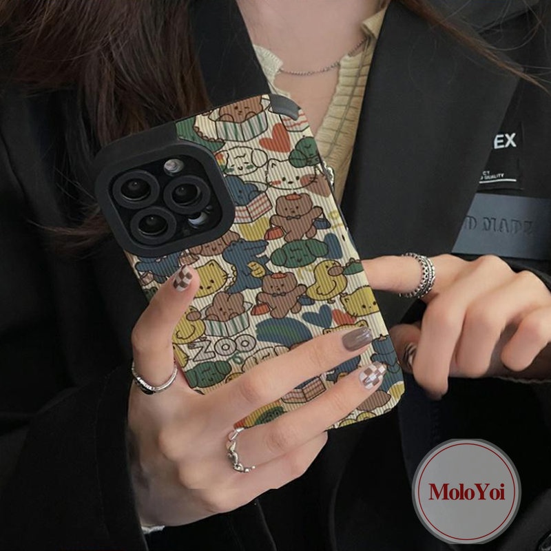 Casing Soft Case TPU Motif Beruang / Dinosaurus / Bebek / Kelinci Untuk iPhone 7 + / 8 + / 11 Pro Max / 12 / 13 / 14 Pro Max / XR / X / XS Max