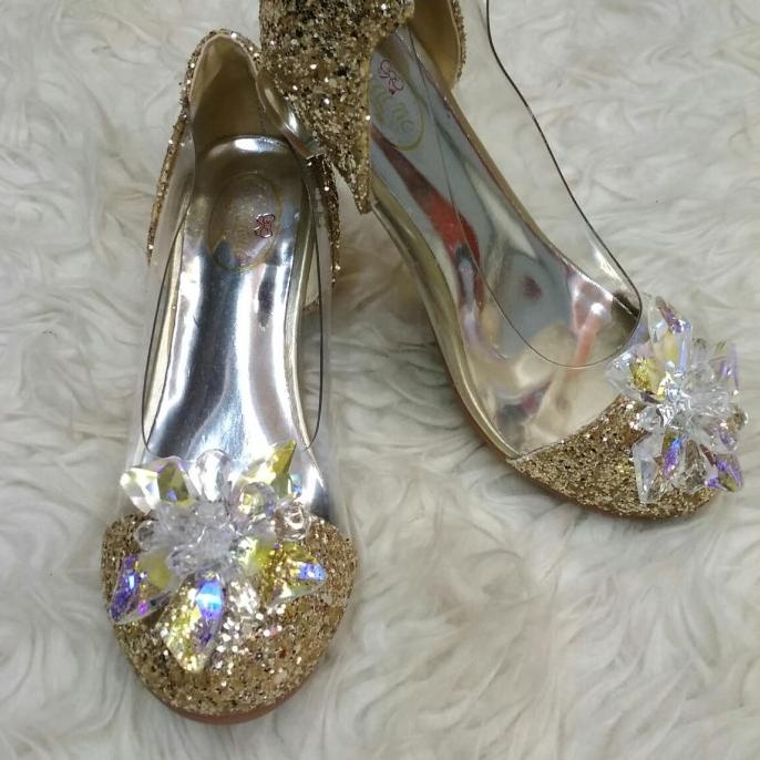 TERBAIK SEPATU ANAK SEPATU KACA GOLD ANAK PEREMPUAN TERBAIK