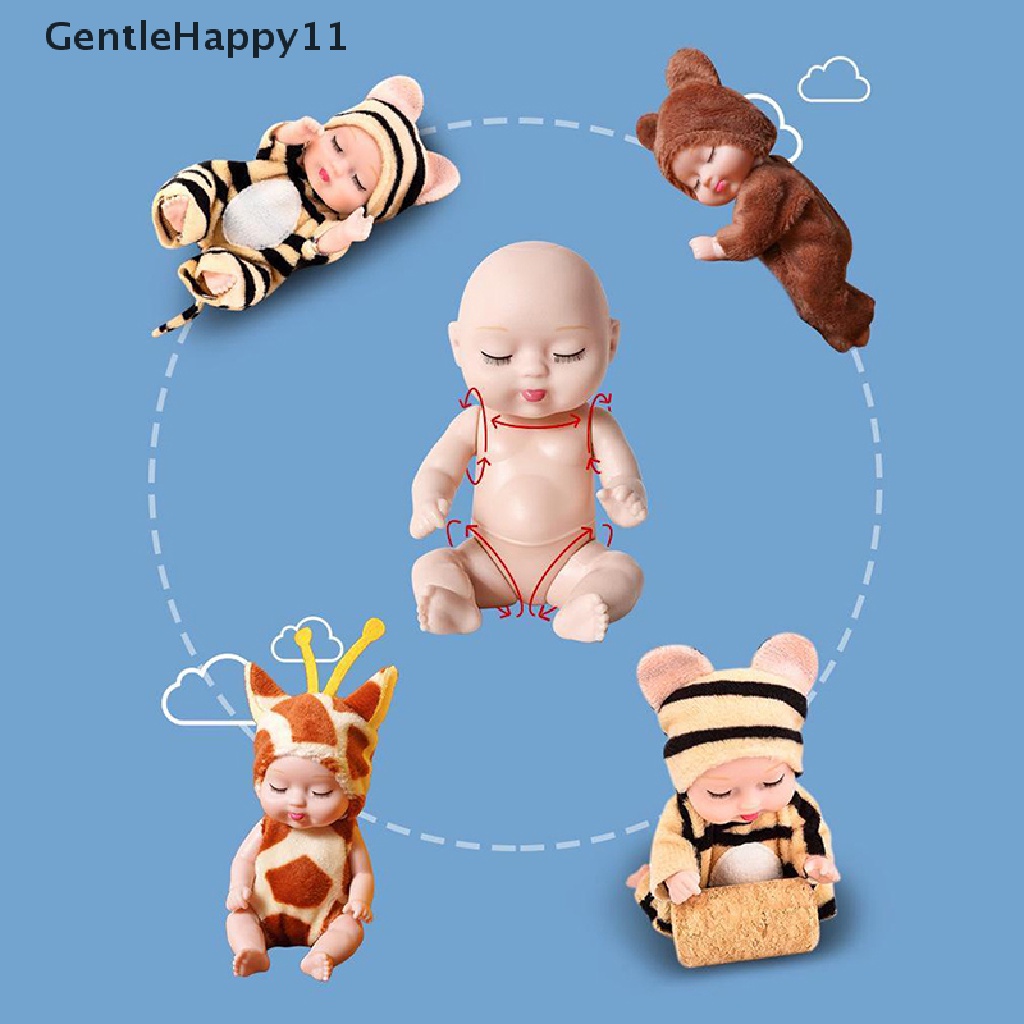 Gentlehappy 1pc Mainan Boneka Bayi Tidur Tinggi 3.5 &quot;