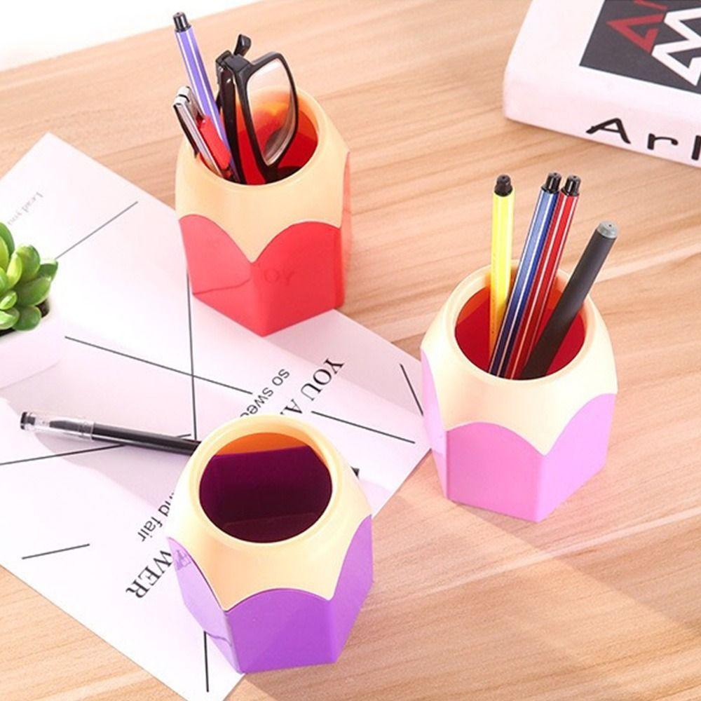 Preva Creative Pencil Head Pen Holder Meja Kantor Praktis Tidyer Pen Storage