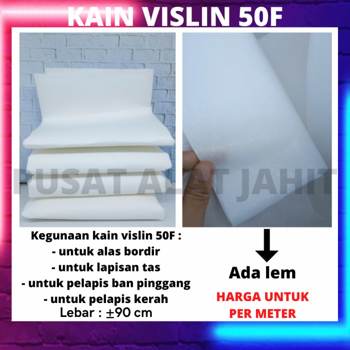 Kain Kain Keras Vislin Visilin Kapas Pelapis Lapisan Baju Tebal Ada Lem 50F