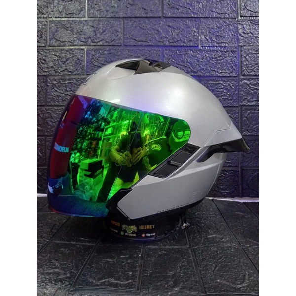RSV HELM SV300 SOLID SILVER PAKET GANTENG