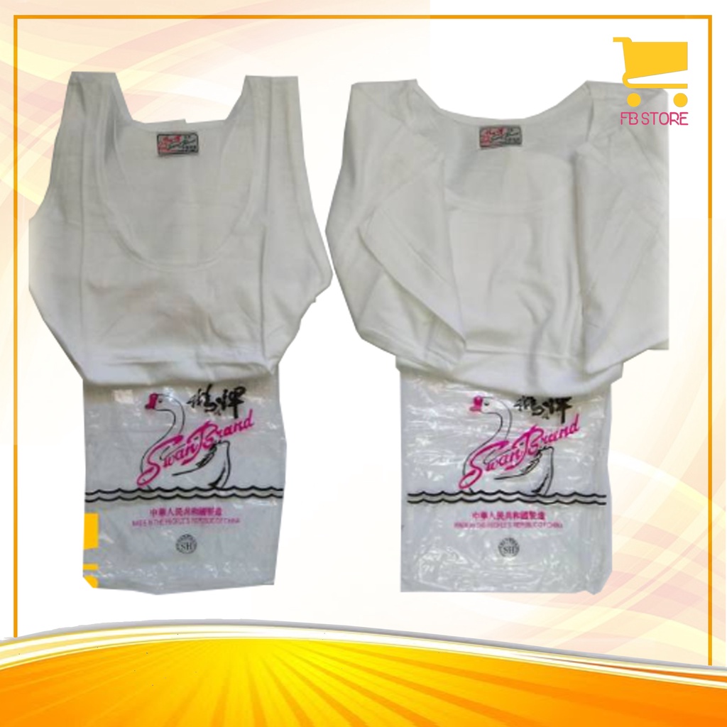 ORIGINAL Kaos Dalam Pria Kutang / Oblong Putih Swan Brand SH Import Size 34-42