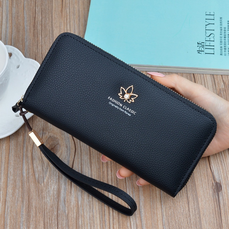 DOMPET PANJANG WANITA PREMIUM KULIT HITAM ERICA WA602B5 KOREA IMPORT RESLETING KARTU UANG KOIN BATAM BRANDED CEWEK KEKINIAN REMAJA SIMPLE LUCU BATAM MURAH