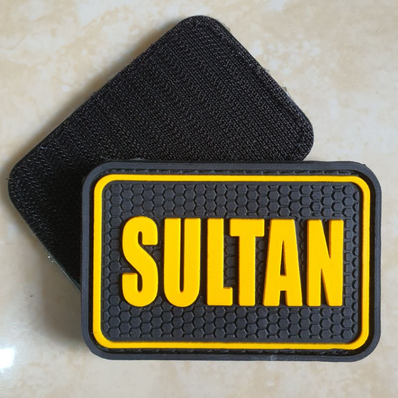 patch rubber logo tulisan sultan / tempelan emblem karet velcro