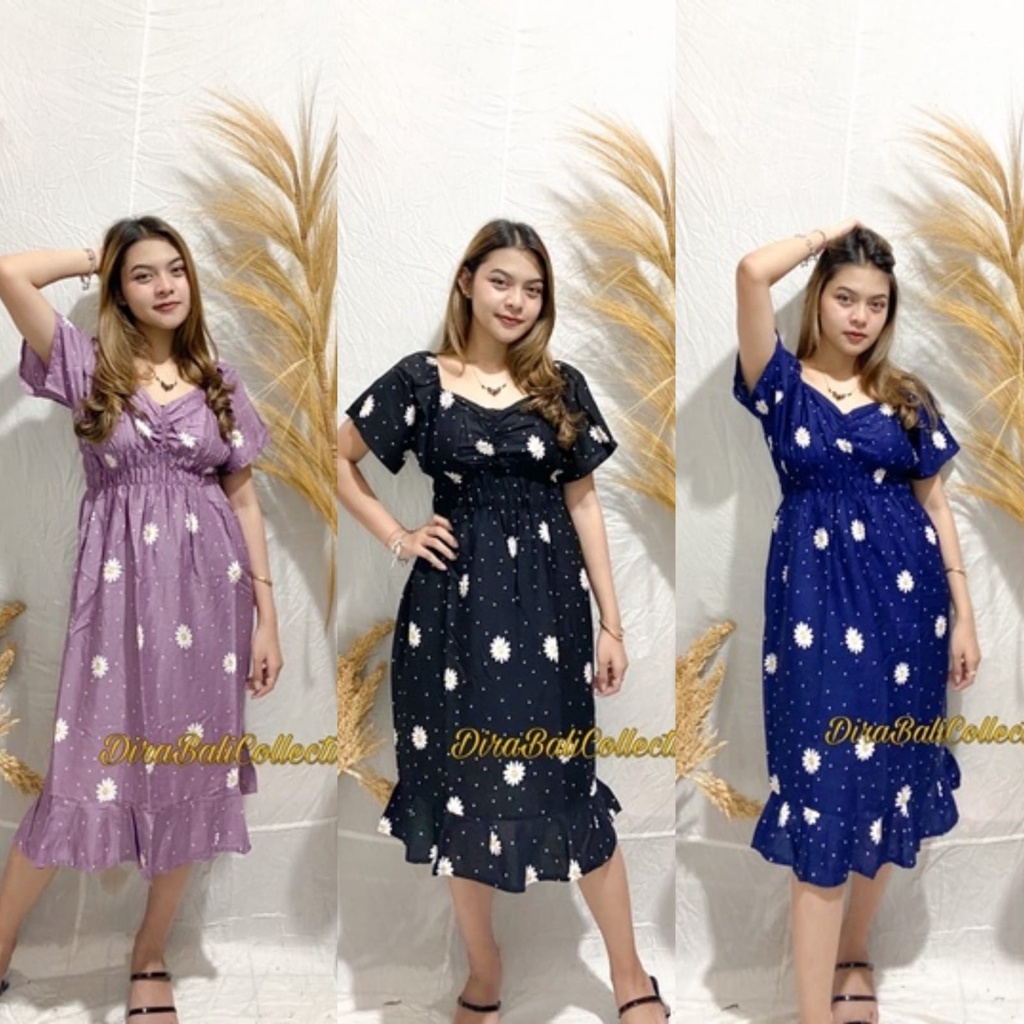 Dress Bali Modis Diasy Kekinian Fashion Wanita Terbaru Viral Bahan Rayon Adem Daster Bali Kerut Dada Dress rempel Bali Serut Dada Daster Andin Dress Andin