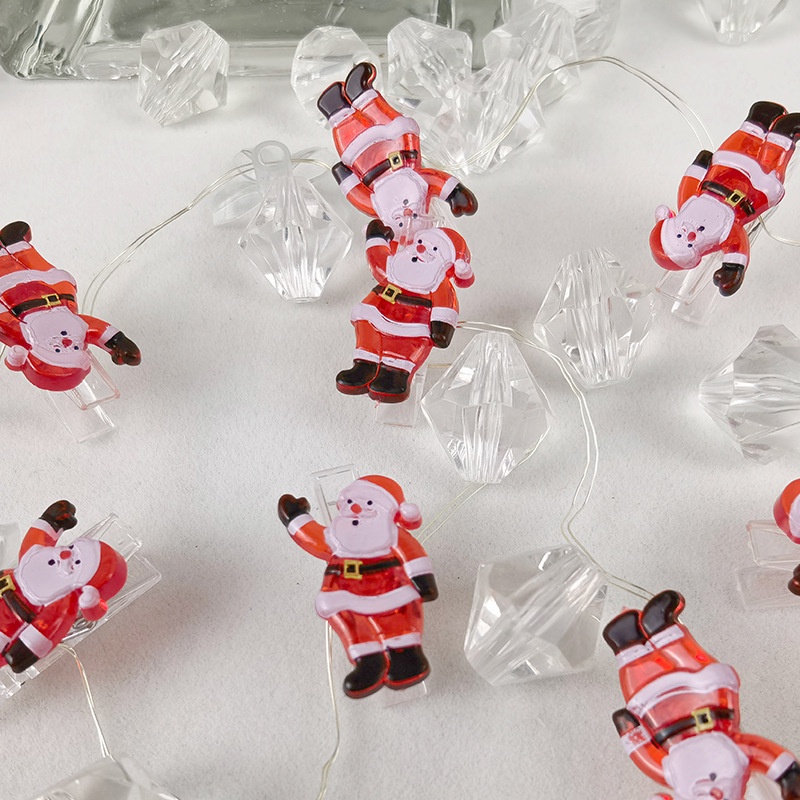 Lampu String 10 Led Bentuk Klip Foto Warna Warm White Untuk Dekorasi Natal