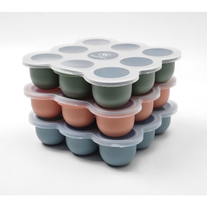 BenBen Premium Silicone Food Container Cube Tray 9 Holes Tempat Makan MPASI Bayi