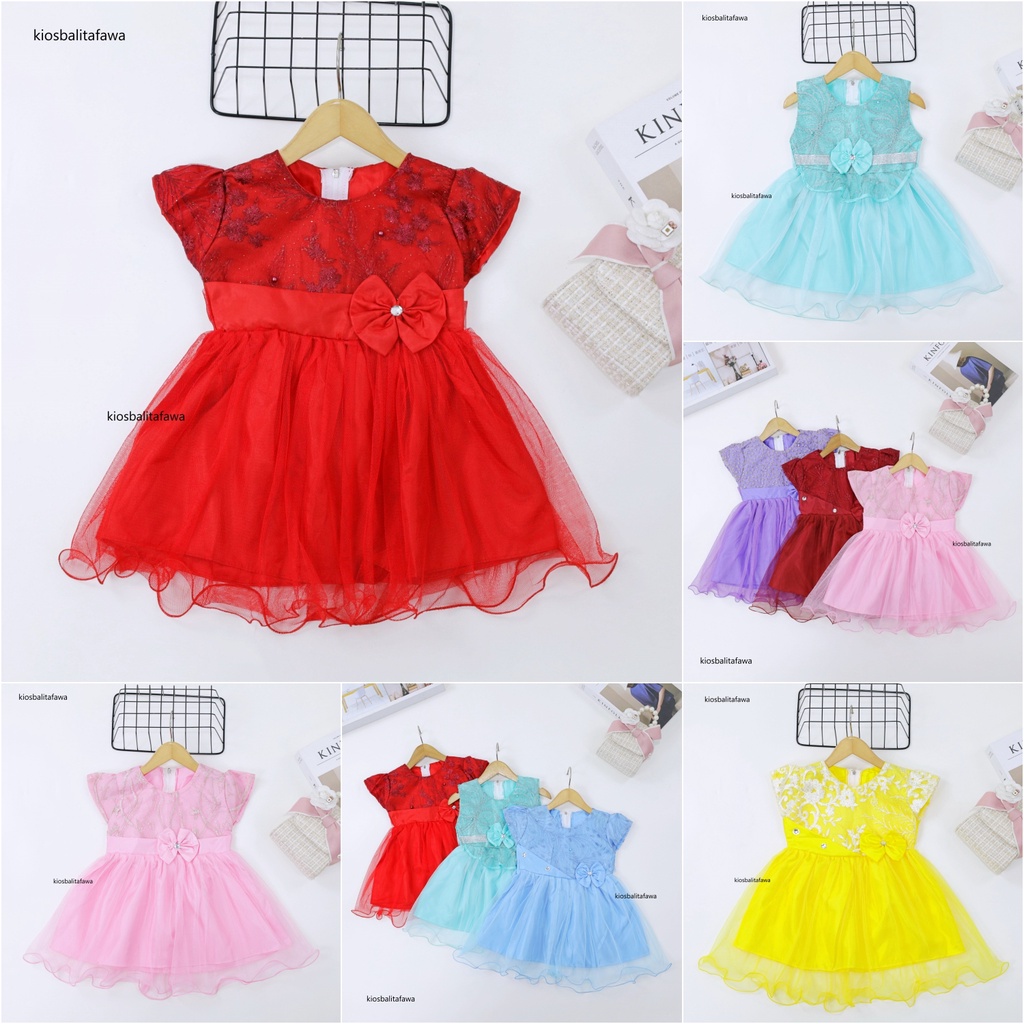 Gaun Baby Bella Uk. 6-18 Bulan / Dress Bayi Murah Baju Perempuan Gaun Pesta Anak Cewek Princess Kids