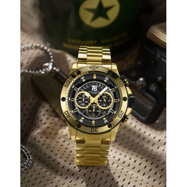 Jamtangan Original T5 stell anti karat Model Sporty Chrono