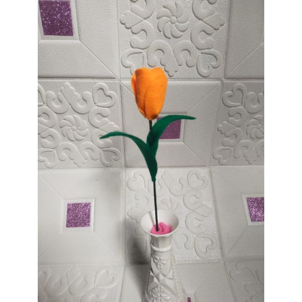 Jual Hiasan Rumah Dan Buket Bunga Tulip Kain Flanel Pertangkai Shopee Indonesia