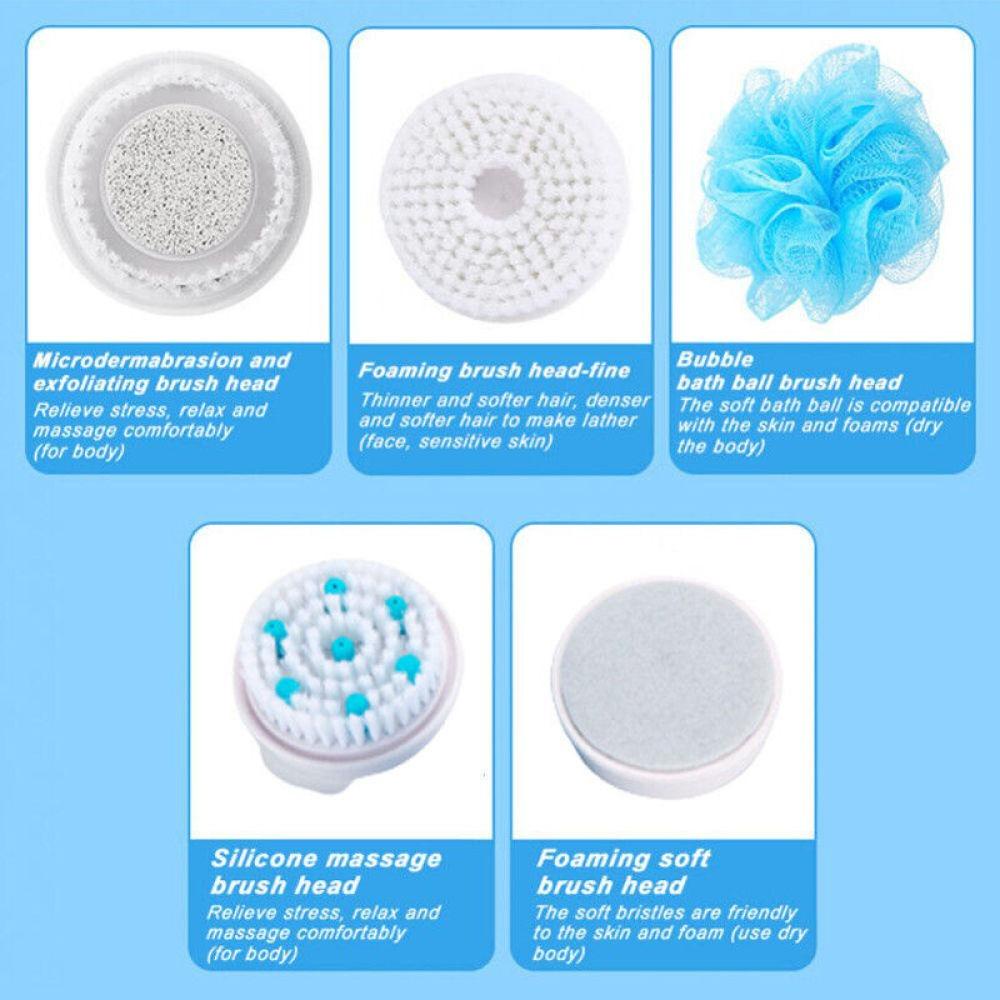 Solighter Spinning Spa Brush Elektrik Anti Air Pembersih Mandi Bath Shower Brush