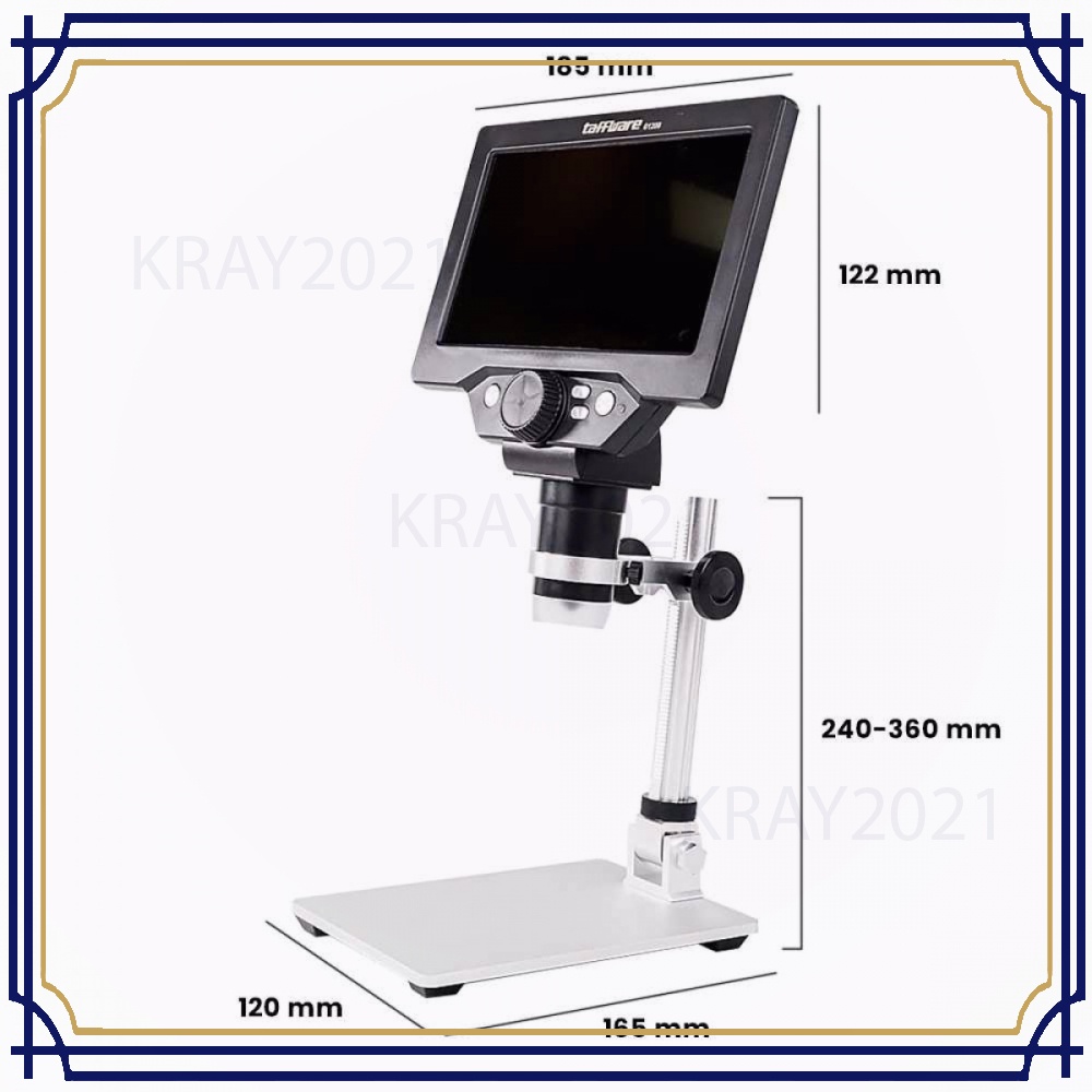 Taffware Mikroskop Digital 12MP 1200X Monitor &amp; Metal Stand - G1200