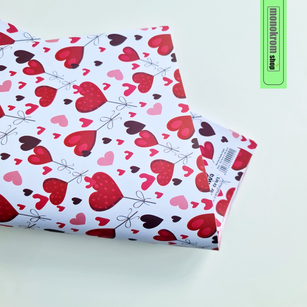 Kertas Kado Sansan Wawa Motif Love Merah Putih - Wrapping Paper