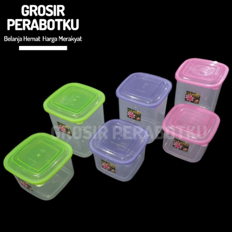 Toples Bumbu Plastik Kotak 800ml 500ml Sealware Lotus Chilli Swan Toples Permen Plastik Murah