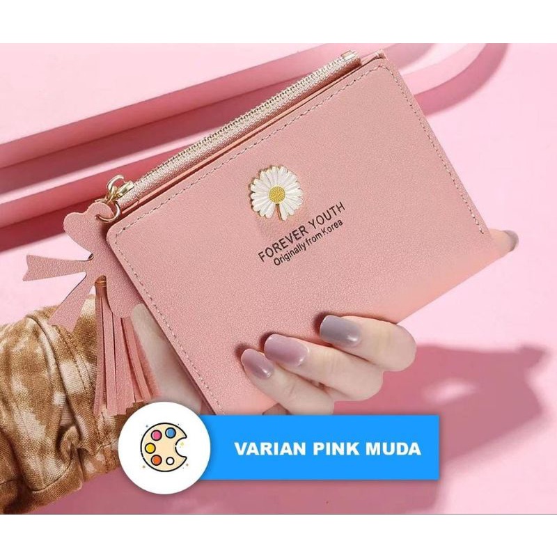 Medan Termurah KD19 Dompet Lipat Wanita Motif Bunga Daisy Timbul Dompet Fashion Wanita import