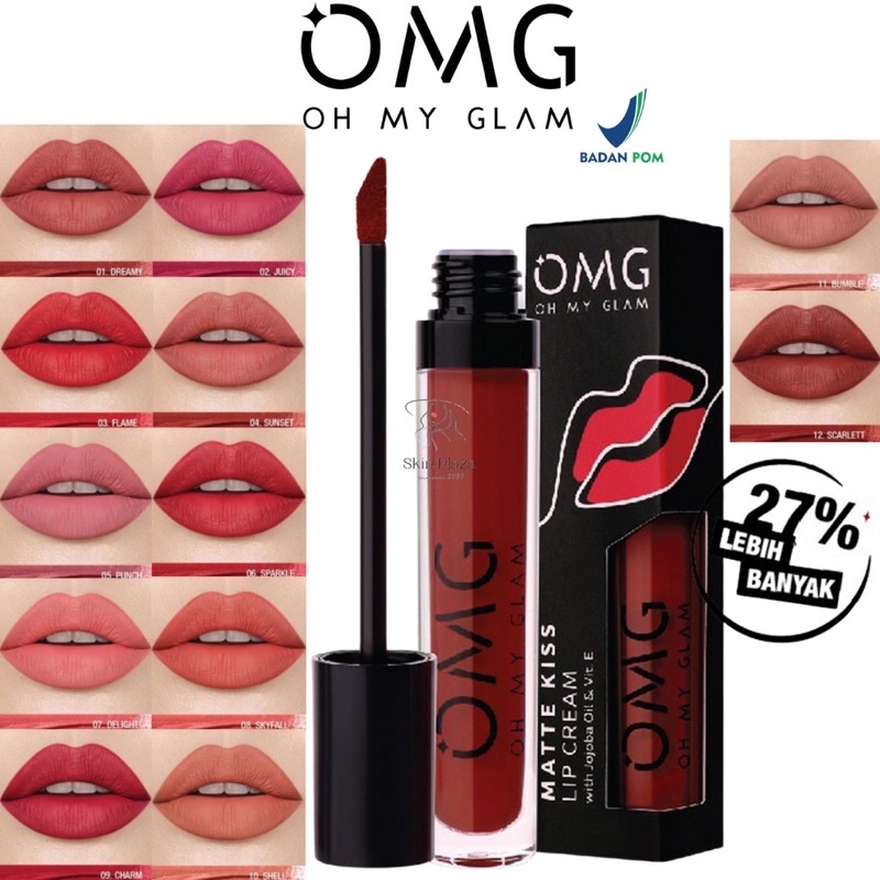 OMG Oh My Glam Matte Kiss Lip Cream/ READY kosmetik pontianak