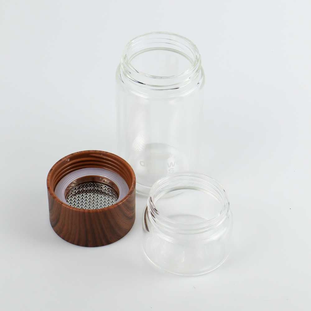 [ASLI] Botol Bottle Infuser Minum Penyaring Teh Tea Kopi Coffee Saringan Seduh Kaca Kuat Minimalis Infused Water Glass