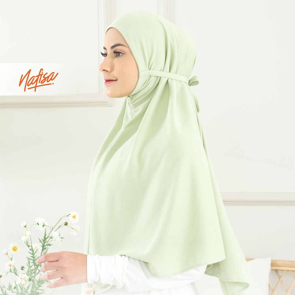 Jilbab Instan Tali Samping Nafisa AT HOME PREMIUM | Hijab Instan Non Pad Kerudung Polos Tanpa Bergo