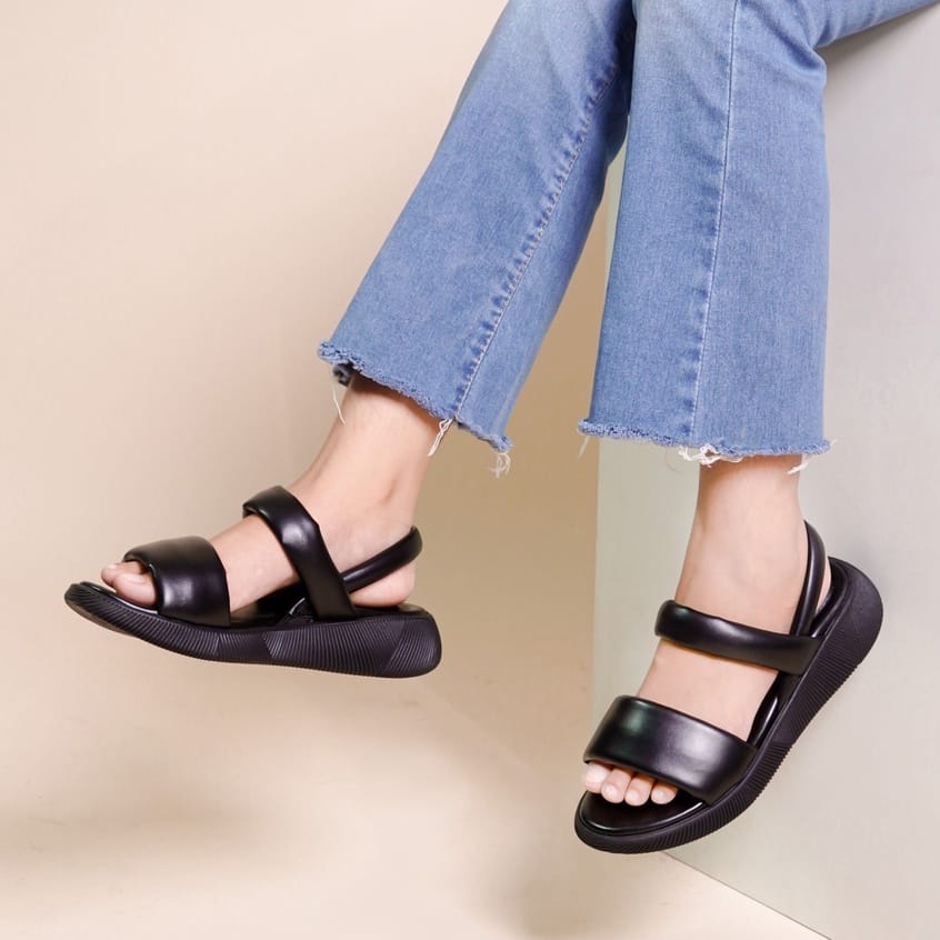 sandal wanita terbaru kenzzi flatfrom full busah