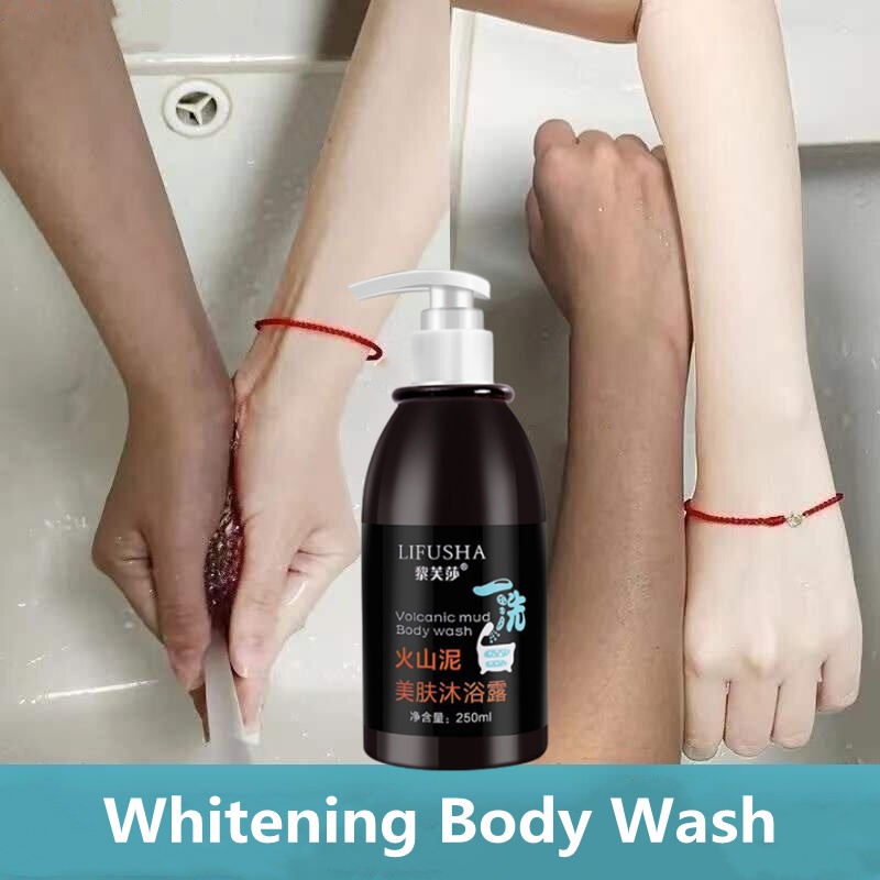 Sabun Mandi Cair Sabun mandi cair pemutih 250ml Exfoliating dan melanin Quick Whitening Deep cleansing dan melembabkan