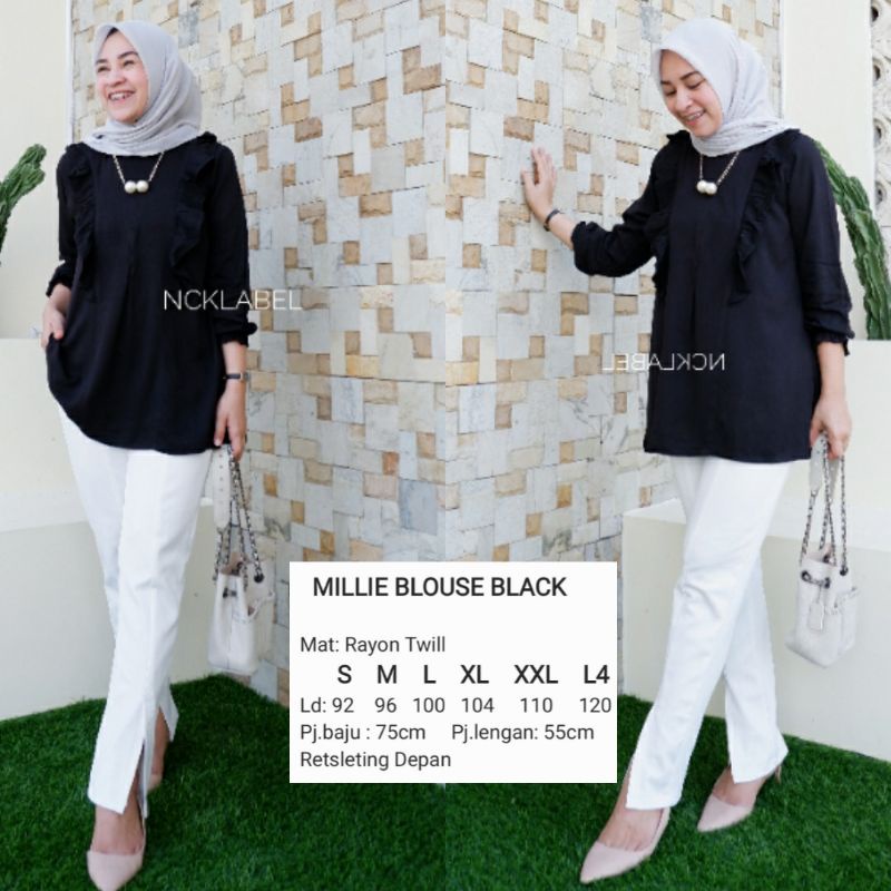 Millie Blouse BY NCK Label matt rayon twill zara karakteristik kain seperti NAJWA BASIC ZEA