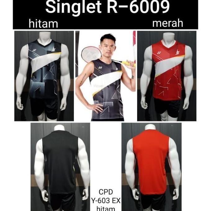 KAOS SINGLET BADMINTON YONEX R 6009 BAJU BULUTANGKIS