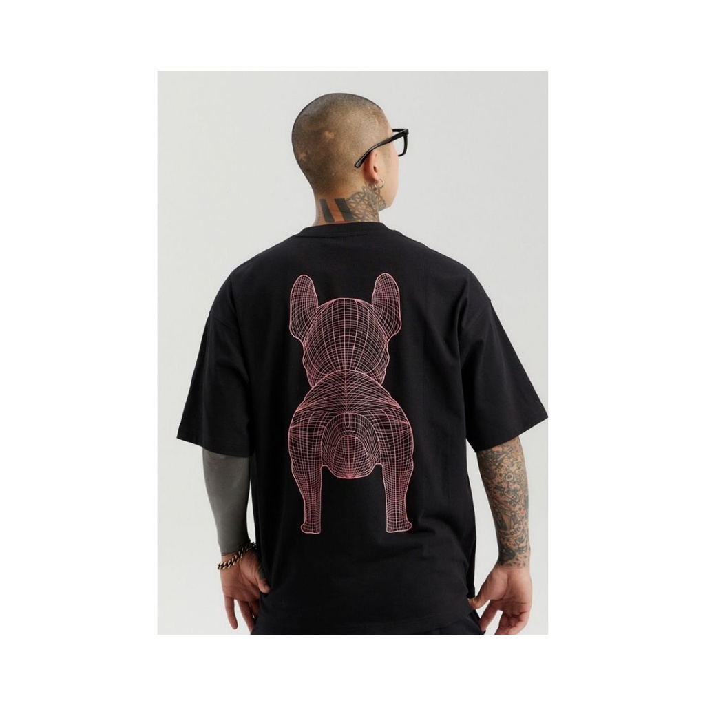 LIFEWORK Big Radog Multi Black Tee T-Shirt Kaos Korea Oversized Original 100%