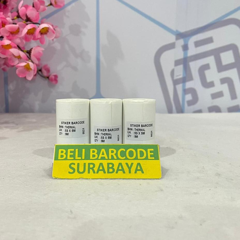 

❁ STIKER LABEL THERMAL UK. 53mm X 5M | 53X5M CONTINUES UNTUK PRINTER BLUETOOTH ⏎