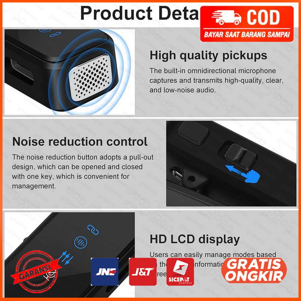 Microphone Wireless Portable Lavalier Mic Kit USB Type C GO20