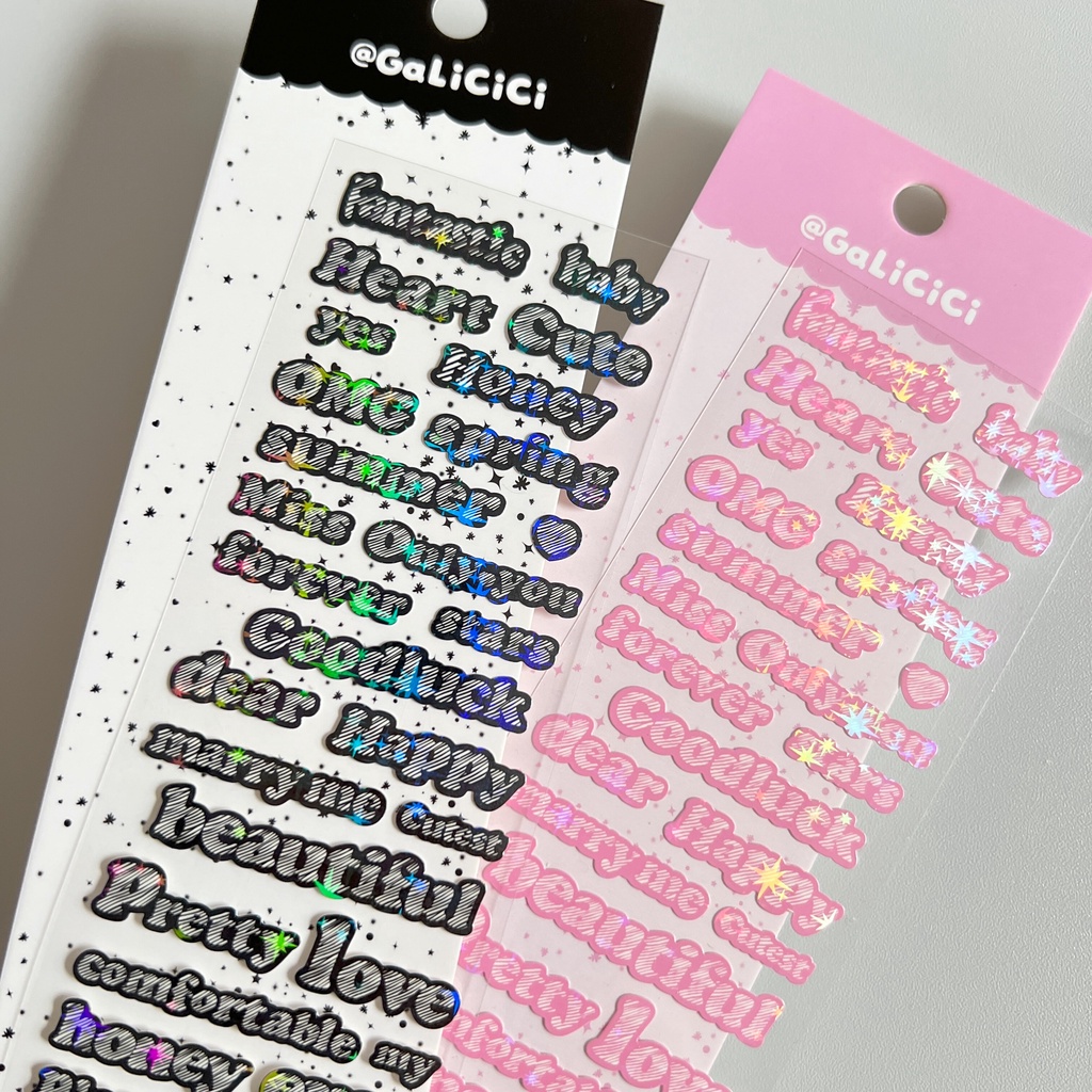 Galicici Stiker Denim Bahasa Inggris DIY