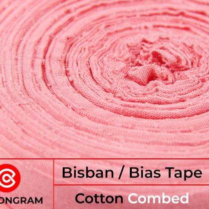 Bisban Kain Bahan Kaos Katun Bias Tape Meteran Aksesoris Kaos - 4 cm