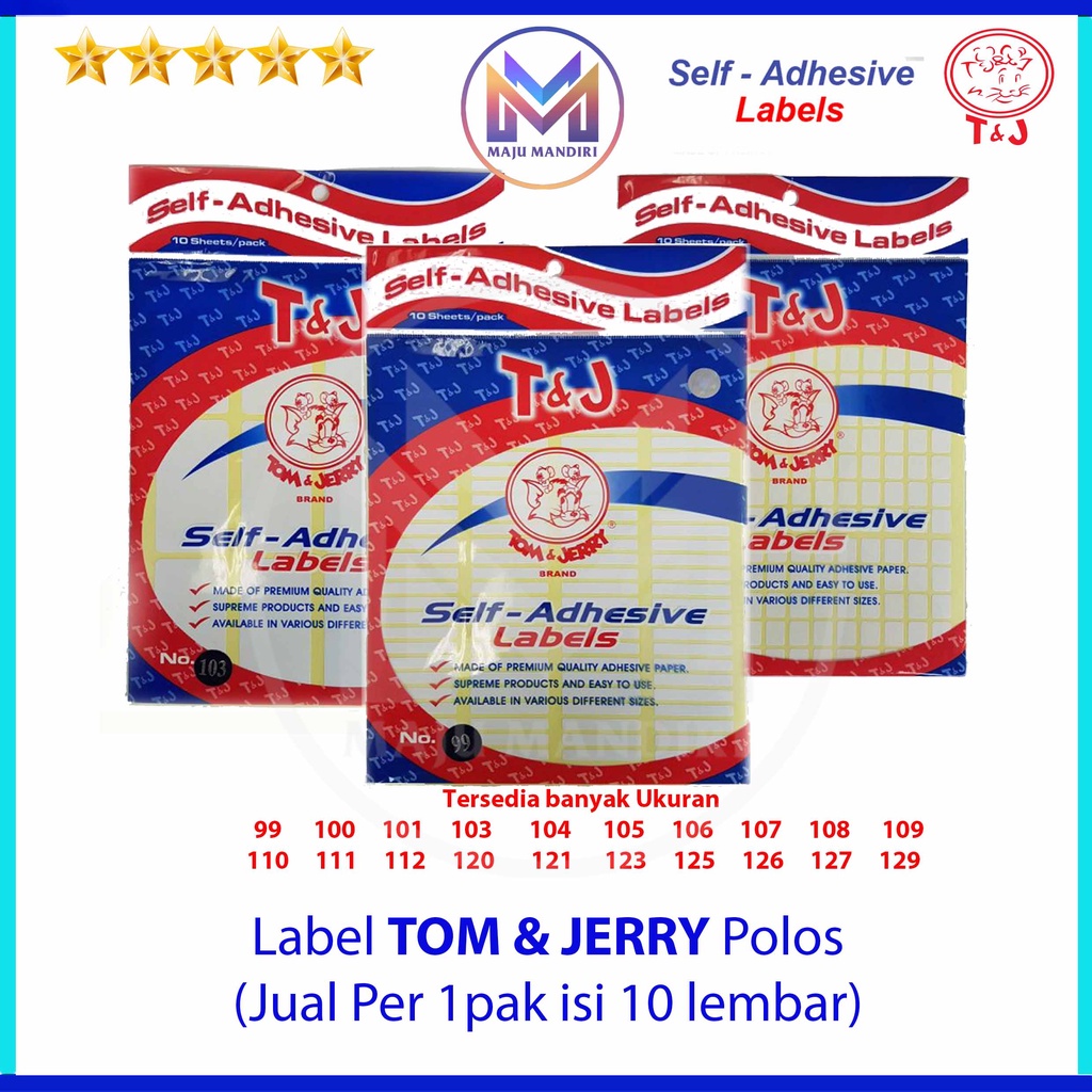 

Label Tom & Jerry Putih / Stiker TJ Nama Undangan / Labels Tom jerry no 99 100 101 103 104 105 106 107 108 109 110 111 112 120 121 123 125 126