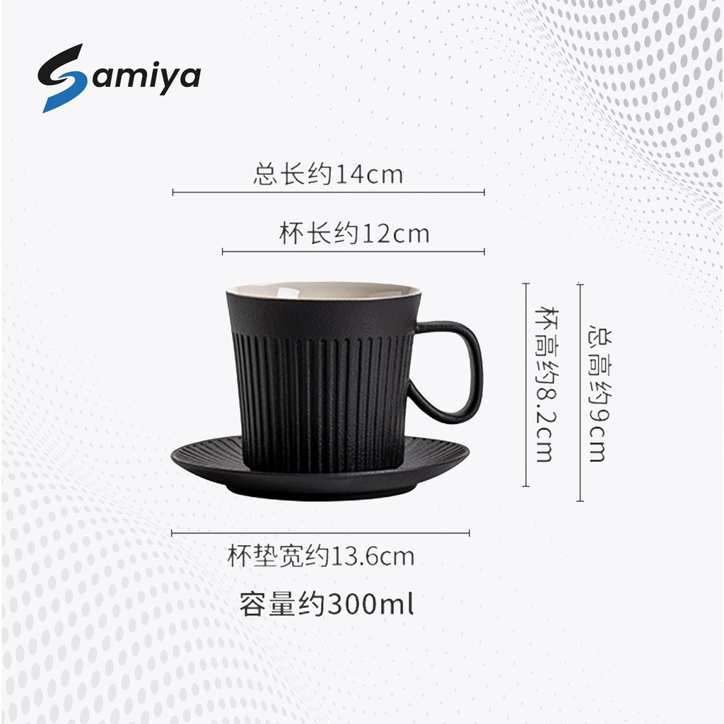 vertical coffee tea cup ceramic with saucer matte color / cangkir kopi teh keramik free alas saucer / gelas mug aesthetic doff