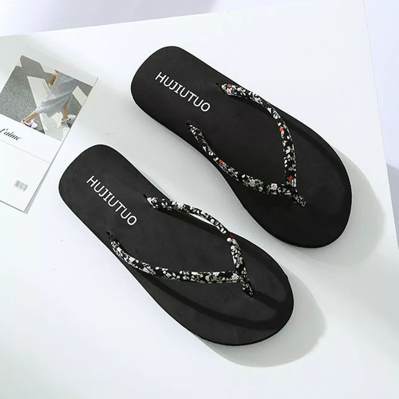 Sandal Jepit flat wanita motif bunga kecil trendy