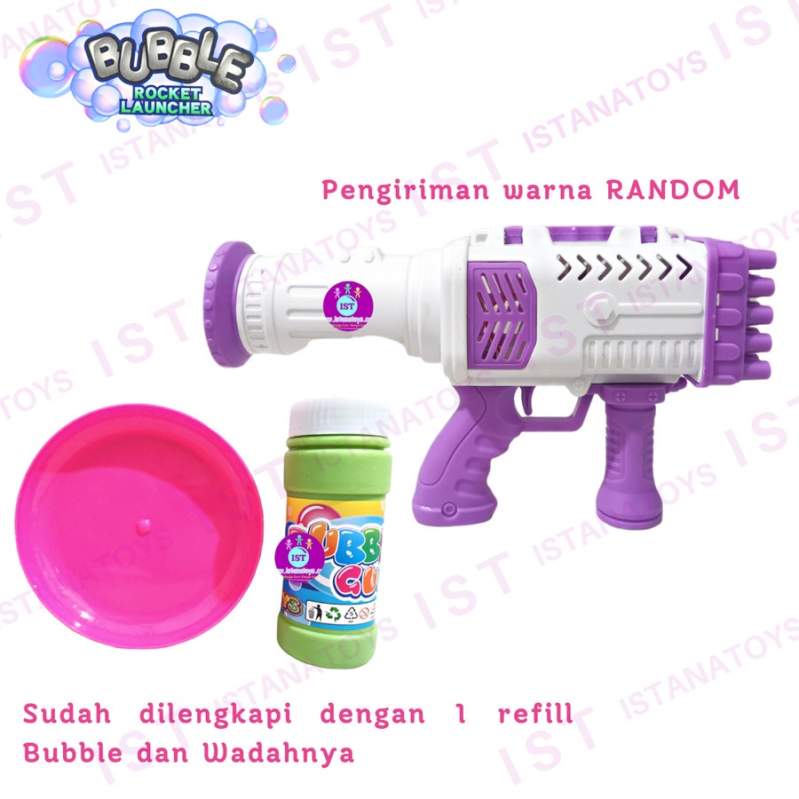 MAINAN ANAK BUBBLE GUN BAZOKA ROCKET LAUNCHER 25 MATA