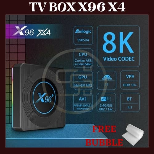 Produk Terbaru X96 X4 Stb Android 11 Smart Tv Box 8K Display - Ram 4Gb Rom 64Gb