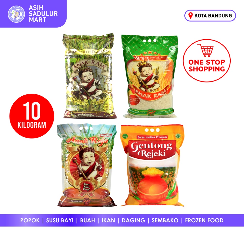 Beras Anak Raja 10kg Pulen Enak / Pulen Wangi / Long Grain / Gentong Rejeki Promo