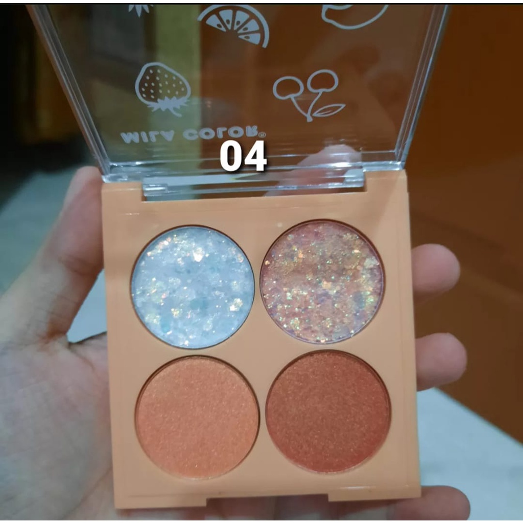 Eyeshadow Glitter Mila Color Palette 4 Warna / Make Up Set