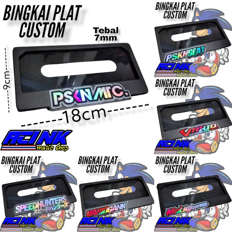 Bingkai frame plat nomer custom panjang 18cm lebar 9cm tebal 7mm