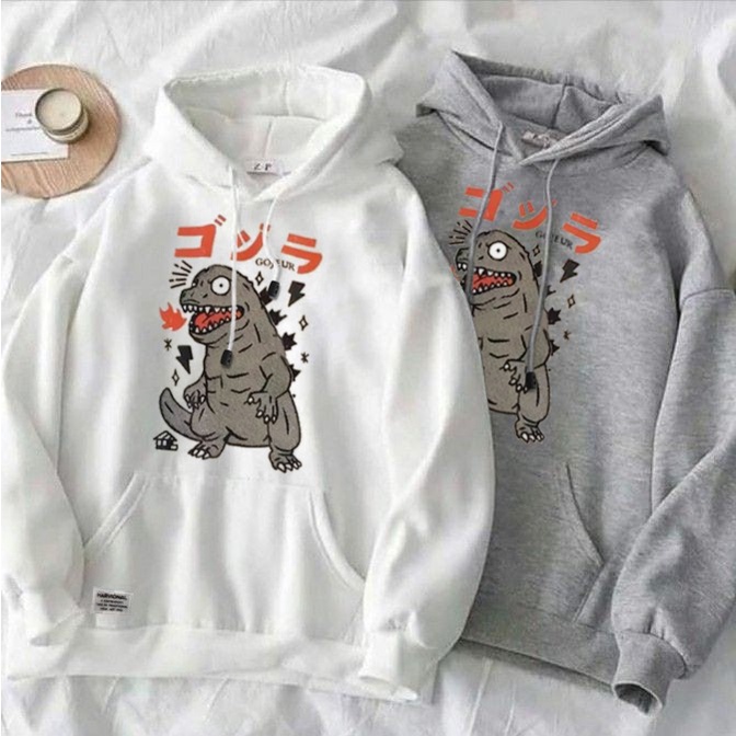 Parisdivarious Sweater Hoodie Jemper Godzilla FC Bahan Fleece Size S - XXL (Pria &amp; Wanita)