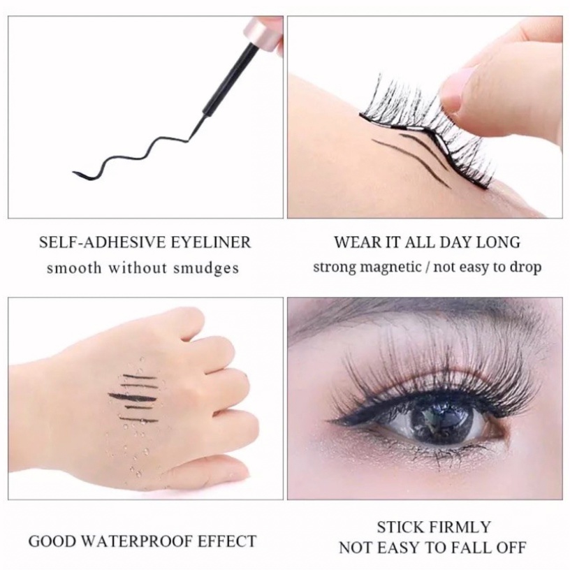 3 Pasang Bulu Mata Palsu + Eyeliner Magnet + Tweezer Magnetic Eyelash XX084