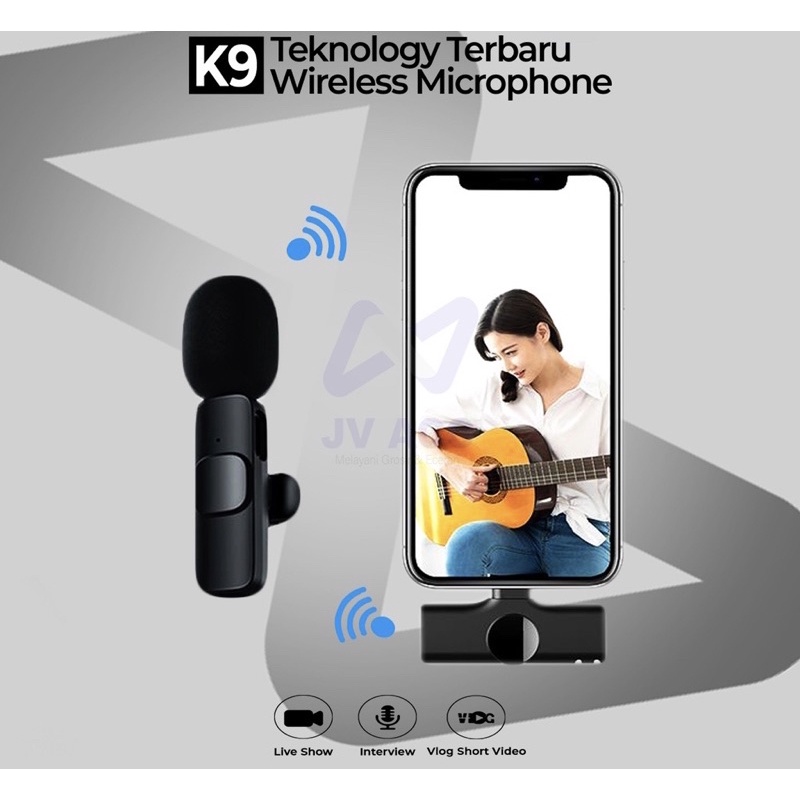 Wireless Microphone Lavalier Iphone Android Audio Video Recording Mic