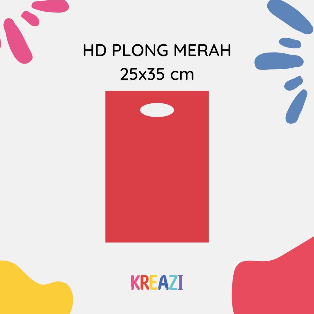 Plastik HD Plong  25x35 cm murah merah