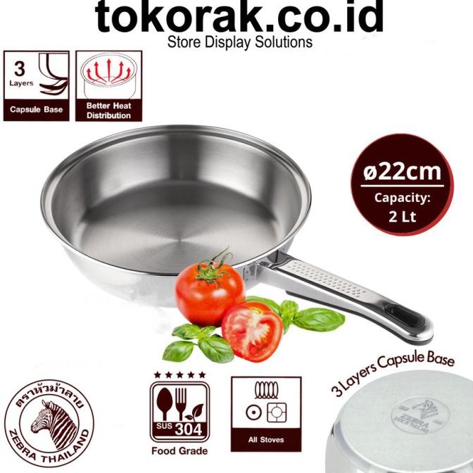 ZEBRA FRYING PAN 22 CM VITALUX 175323 - WAJAN STAINLESS - FRY PAN